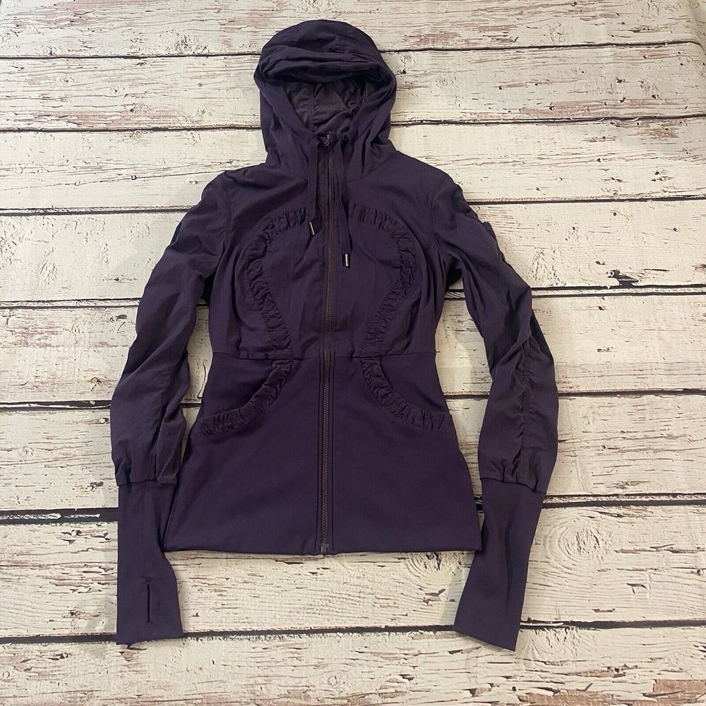 Lululemon‎ Purple Dance Studio Jacket III Plum Women's sz 8  zipper reversible